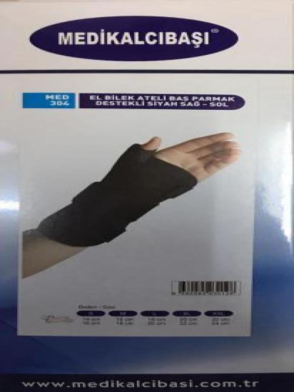 Medikalcıbaşı El Bilek Ateli Baş Parmak Destek Siyah ( Sağ-Sol)