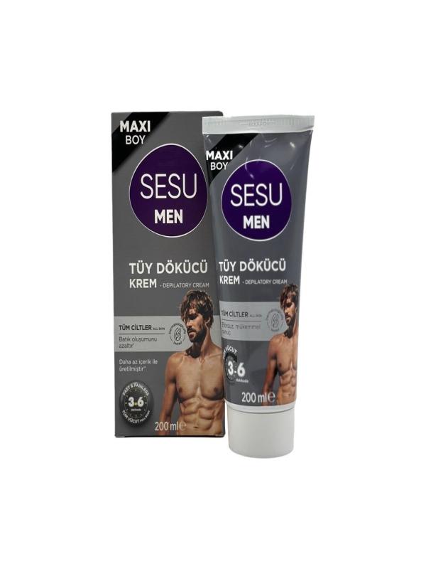 Sesu Men Maxi Boy Tüm Cilt Tipleri İçin Erkek Tüy Dökücü Kremi 200 ml