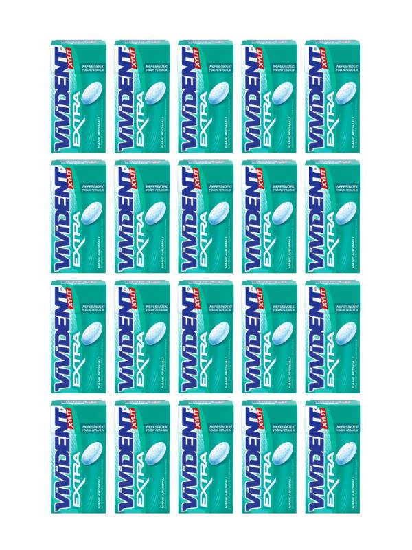 Vivident XYLIT Extra Nane Aromalı Şekersiz Draje Sakız 21 g x 20 Adet