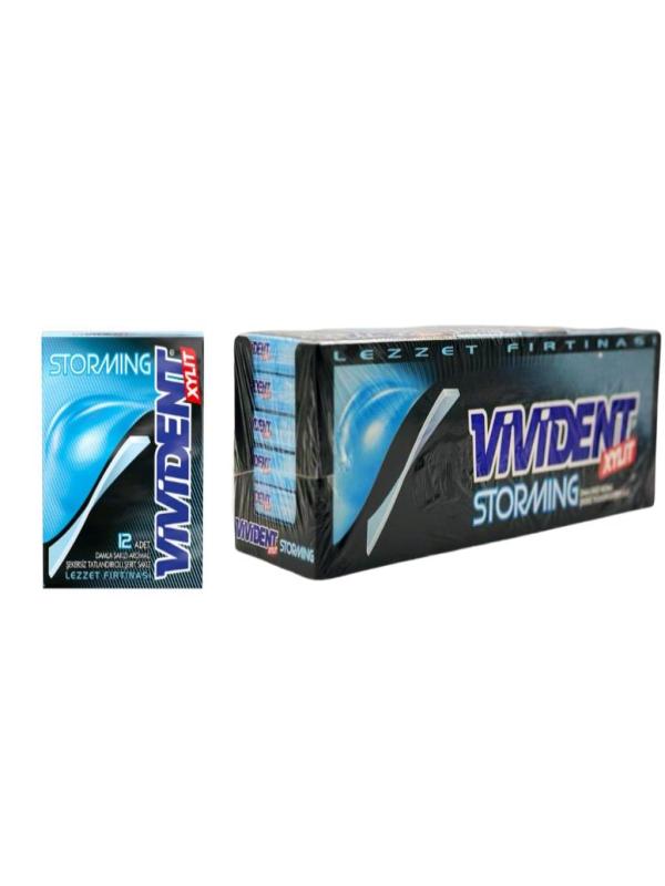 Vivident Storming Damla Sakızı Aromalı Şekersiz Sakız 33 g x 18 Adet