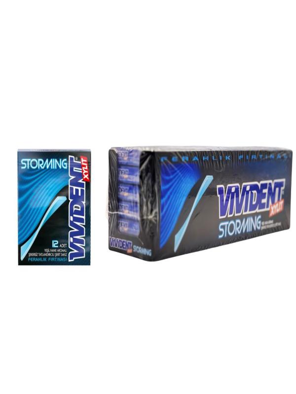 Vivident Storming Yeşil Nane Aromalı Şekersiz Sakız 33 g x 18 Adet