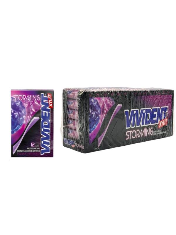 Vivident Storming Ahududu Aromalı Şekersiz Sakız 33 g x 18 Adet