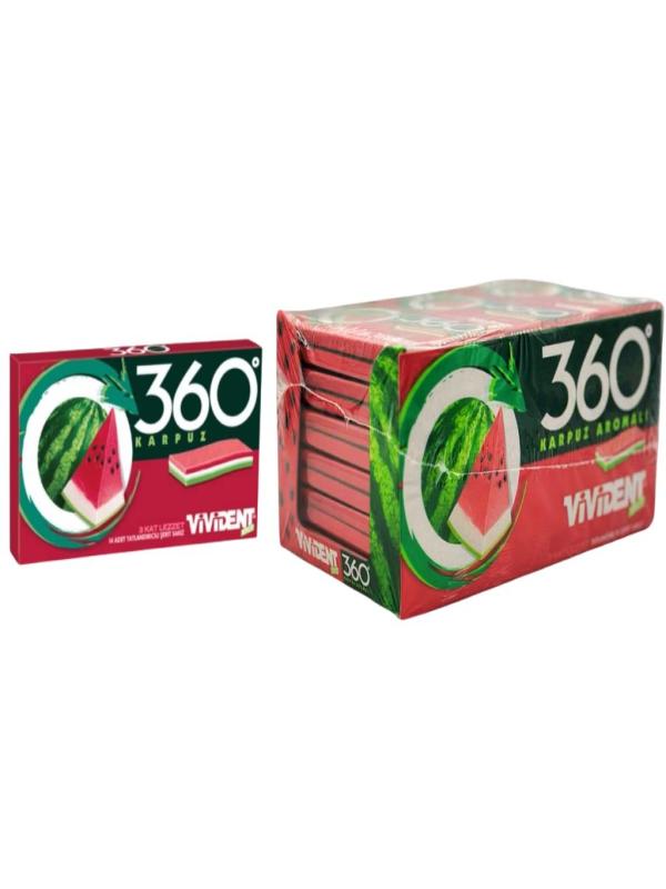 Vivident 360 Karpuz Aromalı Şekersiz Sakız 33 g x 18 Adet