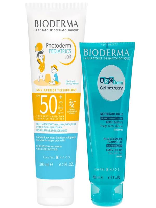 Bioderma Photoderm Pediatrics Lait Spf 50+ 200 ml + ABC Derm Gel Moussant 200 ml