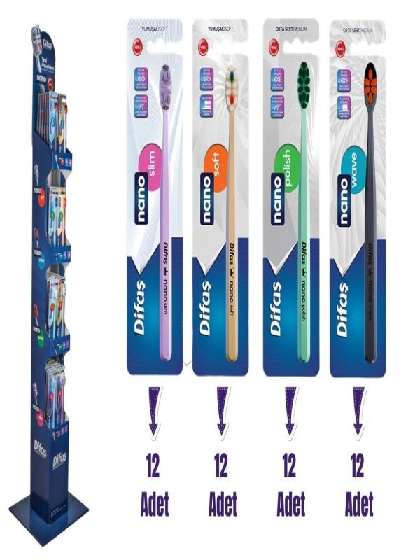 Difaş Nano Diş Fırçası 48 li Ayaklı Stant