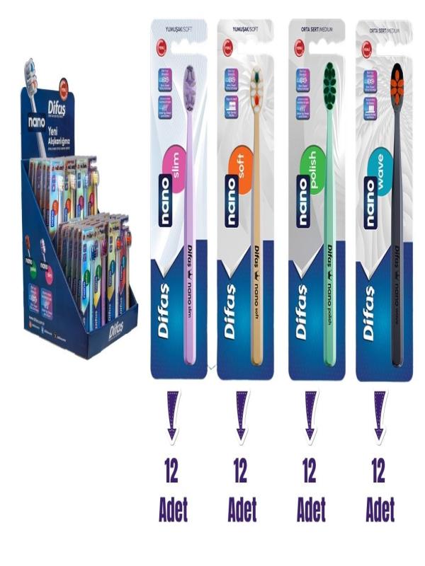 Difaş Nano Diş Fırçası 48 li Masa Üstü Stant