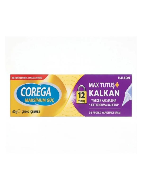 Corega Max Tutuş + Kalkan Diş Protez Yapıştırıcı Krem 40 G