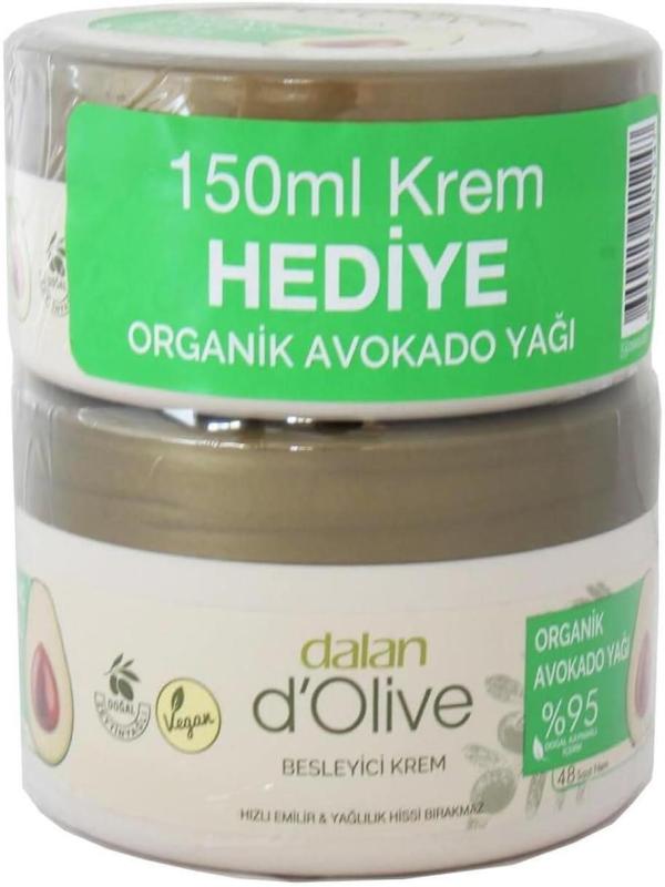 Dalan D Olive Organik Avokado Yağı Besleyici Krem 250 ml + 150 ml