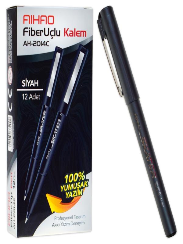 AIHAO FİBER UÇLU SKATER KALEM SİYAH 0,7MM AH-2014C
