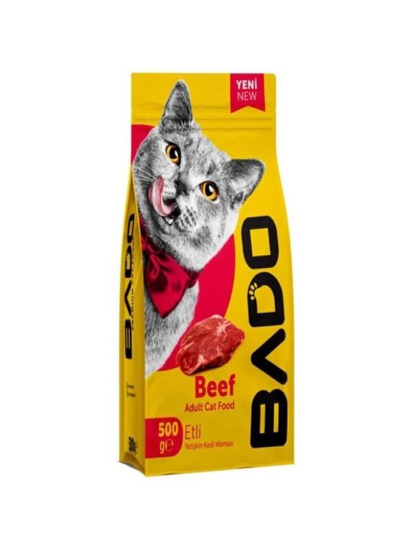 BADO YETİŞKİN KEDİ MAMASI ETLİ-BİFTEKLİ 500 GR