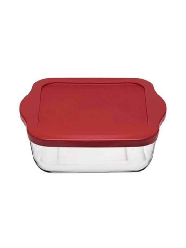 59854 BORCAM KARE TEPSİ PLASTİK KAPAKLI