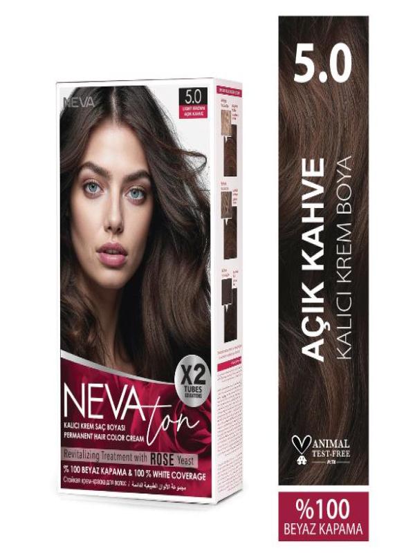 Nevaton 2 Li  Saç Boyası  5.0 Açık Kahve