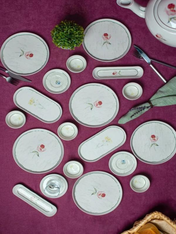 FARİKA ZÜHRE 22 PRÇ KAHVALTI TAKIMI EBRUSU R0422