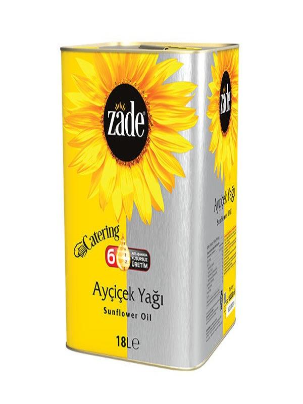 ZADE AYÇİÇEK YAĞI 18 LT TENEKE PROFESYONEL