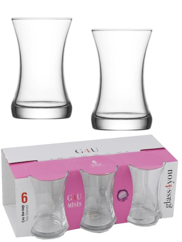 42461 G4U 6 LI PEMBE MİSİS ÇAY BARDAK