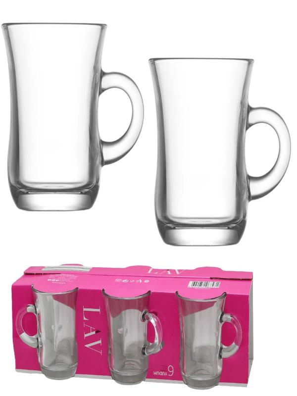 LAV YUD402E 6 LI KULPLU ÇAY BARDAK