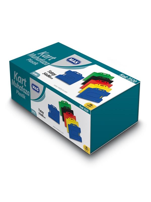 MAS PLASTİK KART MUHAFAZA YATAY 54*86 KIRMIZI 3520