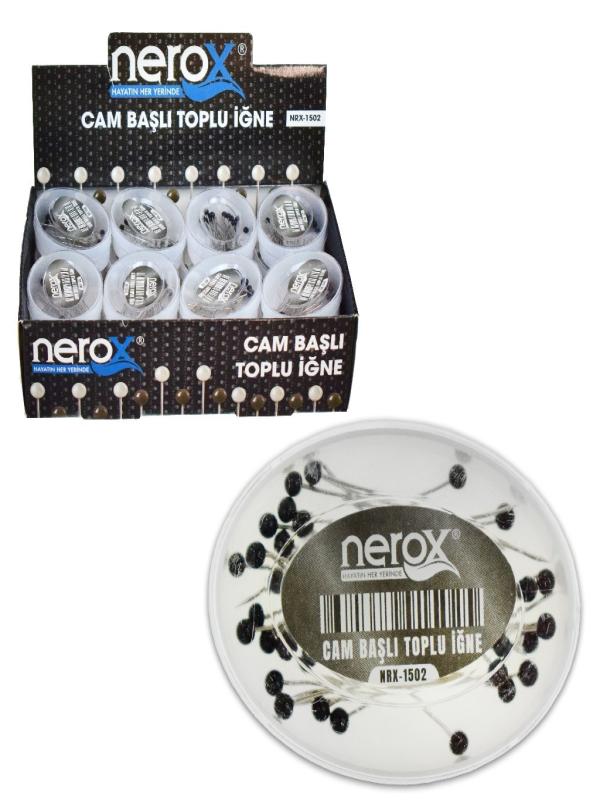 NEROX EŞARP İĞNESİ CAM BAŞLI SİYAH NRX-1502