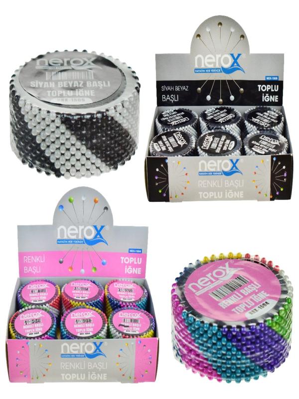 NEROX RENKLİ BAŞLI TOPLU İĞNE NRX-1504-5 12Lİ