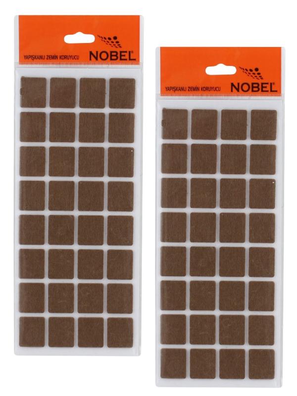 NOBEL KARE ZEMİN KORUYUCU YAPIŞKAN KAHVE KEÇE 25*25 35302252535