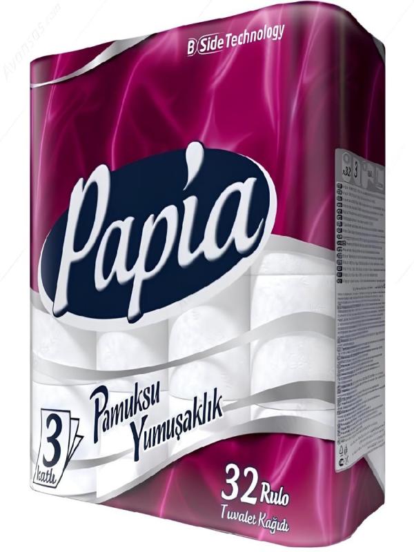 PAPİA 32 Lİ TUVALET KAĞIT 3 KATLI PAMUKSU YUMUŞAKLIK