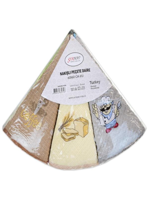 SERMAT HAVUZLU NAKIŞLI PEÇETE 6 LI 60*60 CM HV350