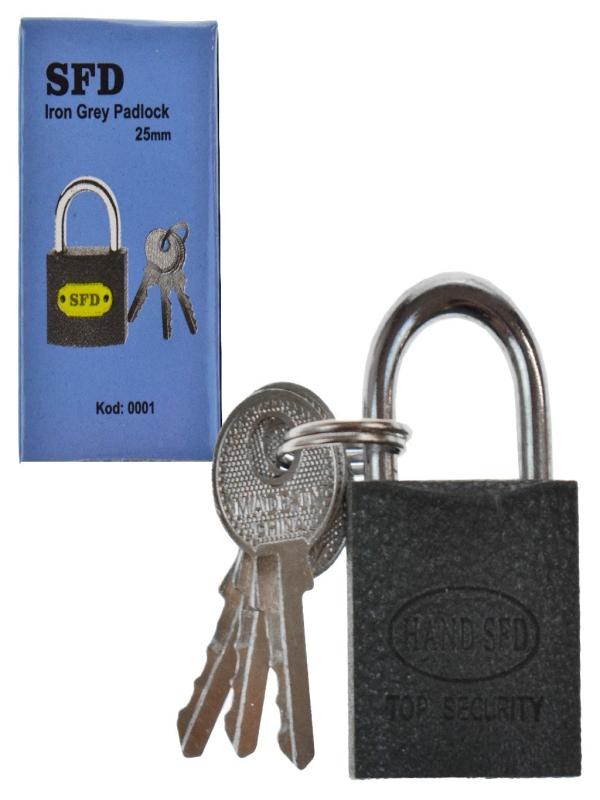 SFD GRİ NORMAL ASMA KİLİT 25 MM