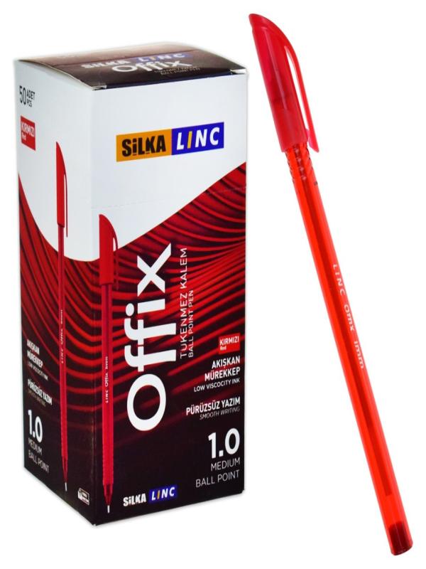 SİLKA LINC OFFİX 1.00MM TÜKENMEZ KALEM KIRMIZI ART.429