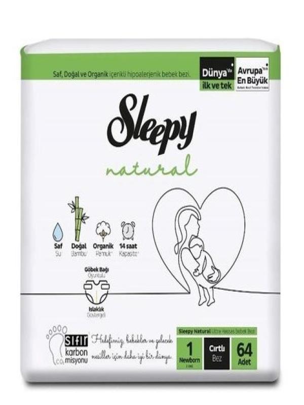 SLEEPY NATURAL JUMBO 2 Lİ BEZ NO:1 NEWBORN 64 LÜ