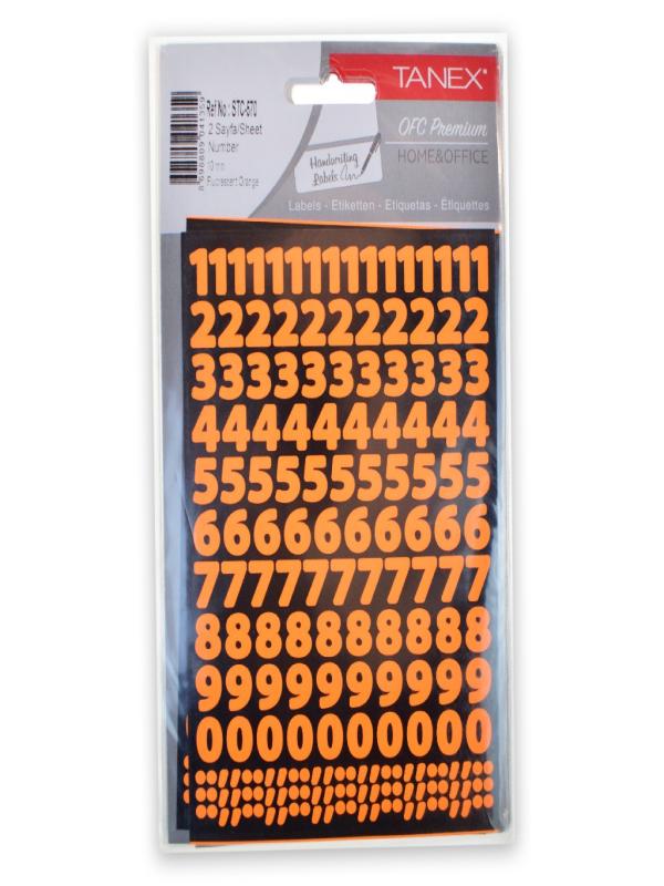 TANEX MIX 10MM TURUNCU RAKAM ETİKETİ 2 AD STC-570