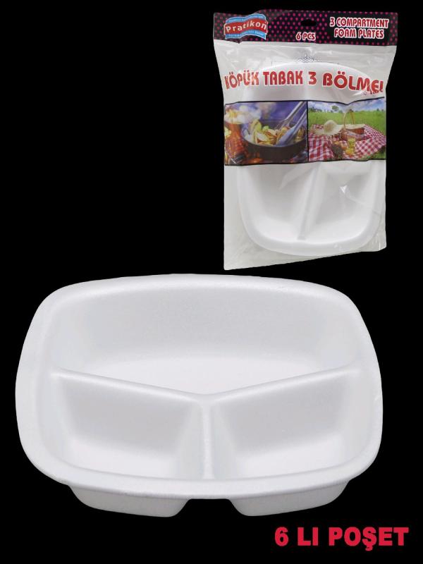 PRATİKON 3 GÖZ KÖPÜK TABAK 6 LI PR1167