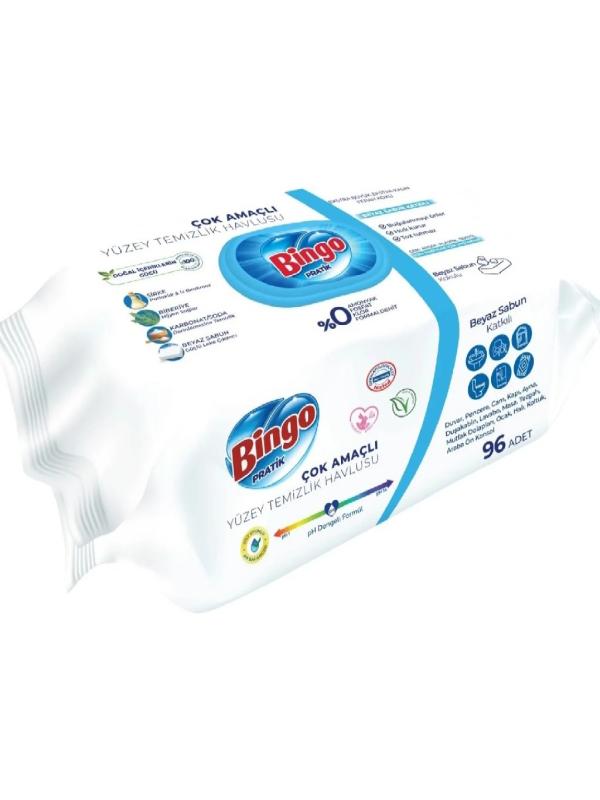 BİNGO PRATİK 96 LI YÜZEY TEMİZLİK HAVLUSU BEYAZ SABUN