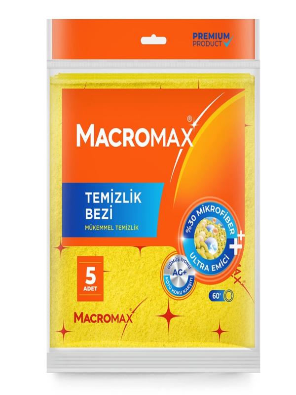 MACROMAX MİKROFİBER TEMİZLİK BEZİ 5 Lİ (AÇIK) 2025146