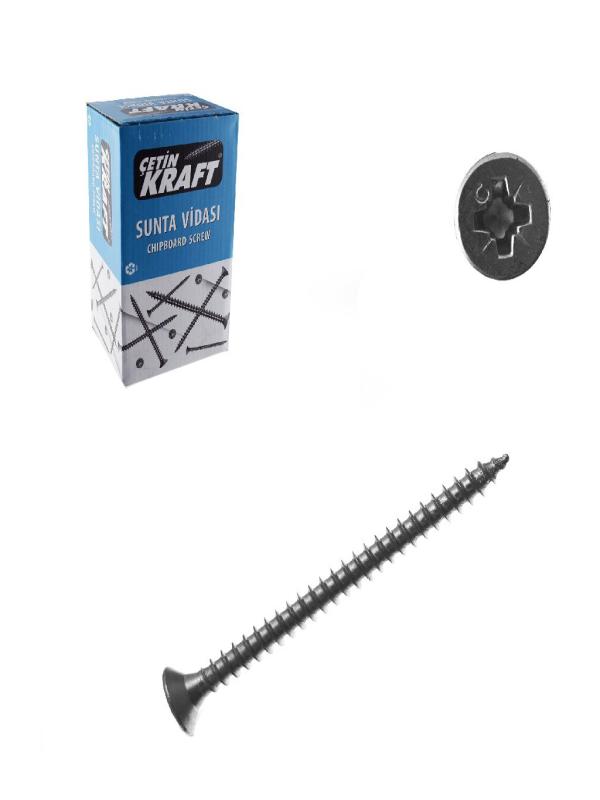 ÇETİN 6*80 SUNTA VİDA BEYAZ DIN7505 PK:100