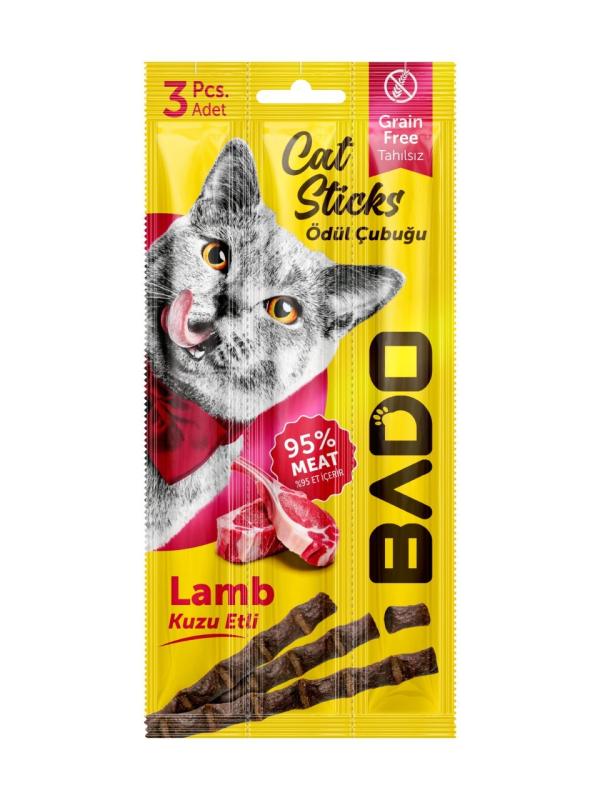 BADO KEDİ ÖDÜL ÇUBUĞU KUZU ETLİ 3*5 GR