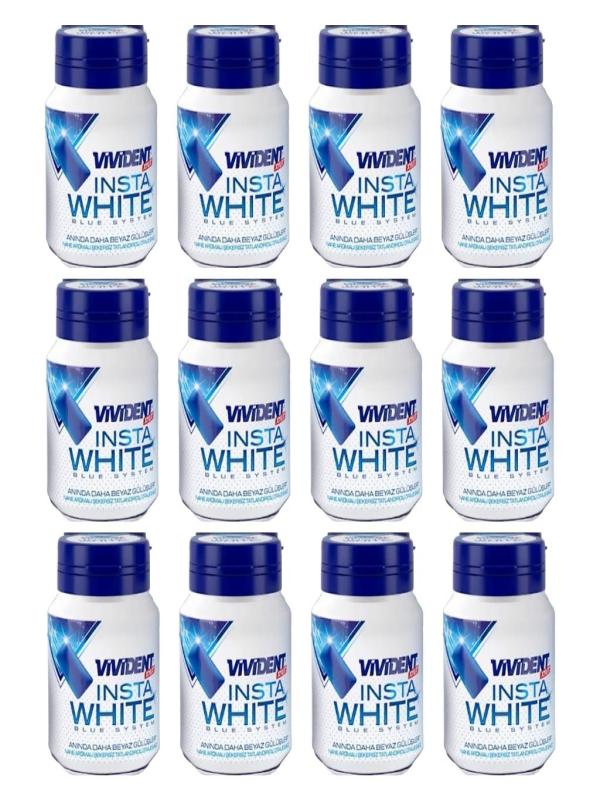 Vivident XYLIT Insta White Nane Aromalı Şekersiz Tatlandırıcılı Draje Sakız 63 g X 12 Adet