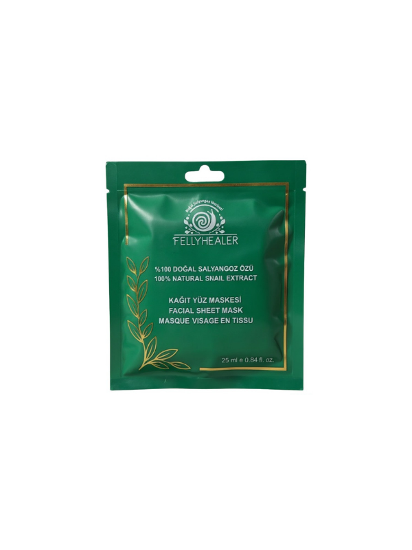 FELLYHEALER %100 DOĞAL SALYANGOZ ÖZLÜ  KAĞIT YÜZ MASKESİ
