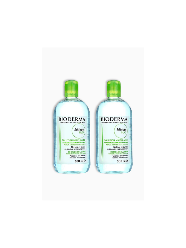 Bioderma Sebium H2o Micellar Makyaj Temizleme Suyu Yağlı ve Akne Eğilimli Ciltler 500 ml 2'li Set Karma