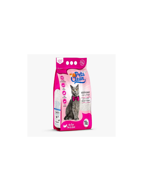 PETS CLEAN KEDİ KUMU BEBEK PUDRA 10 LT