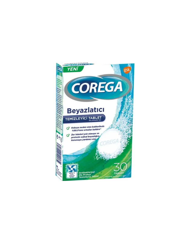 Corega Diş Protezi Beyazlatıcı Temizleyici 4'ü 1 Arada 30 Tablet