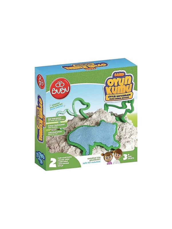 BU-BU OYUN KUMU VE ÇİFTLİK HAYVAN KALIPLI SET 500 GR. KU0058